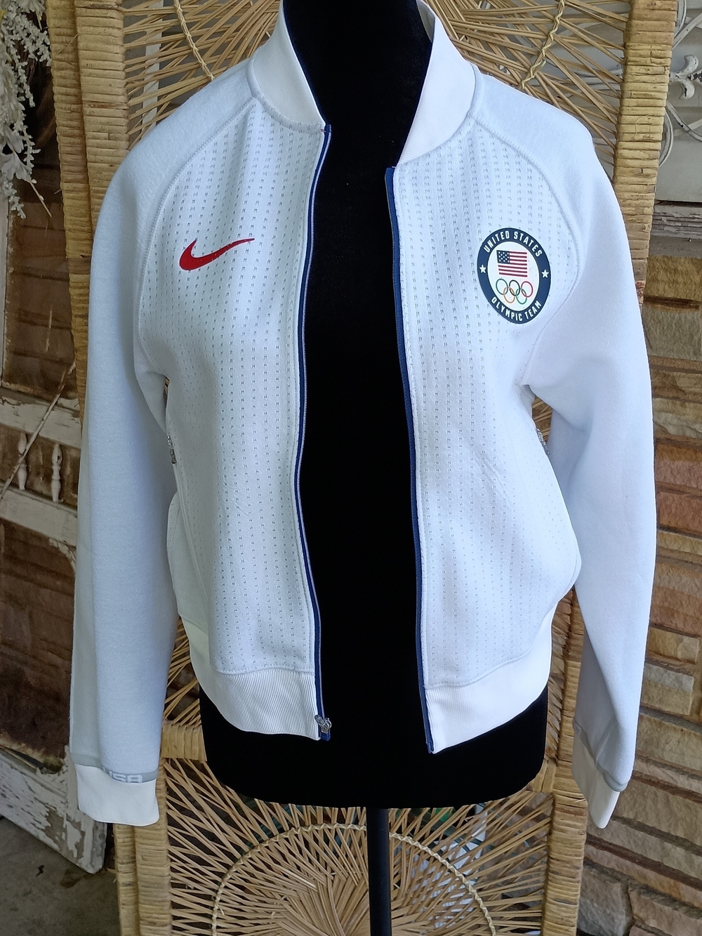 Nike White USA Olympic Varsity Jacket with Red Swoosh_S - Picture 5 of 10